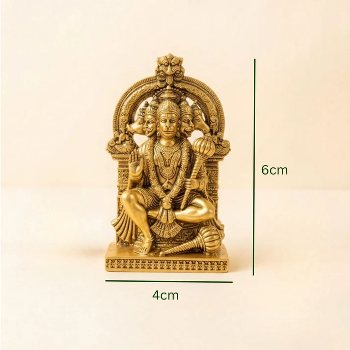 Divya Panchmukhi Hanuman Murti Idol ( Gold Plated )